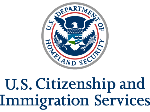 Department of Homeland Security Seal with U.S. Citizenship and Immigration Services text under the seal.