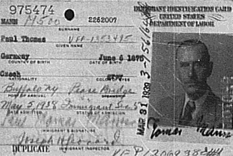 A reproduction of Thomas Mann's Identification Card from 1938.