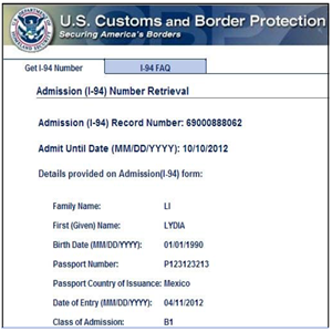 Form I 94 USCIS